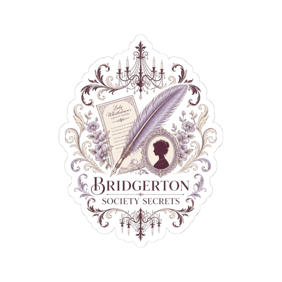 Bridgerton "Bridgerton Society Secrets" Sticker - alternate angle 2, merchandise